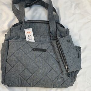 NWT Lug Saunter Classic Duffel & Sway Pouch - Heather Grey